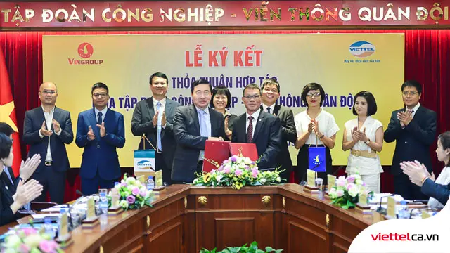 Lễ ký kết thỏa thuận hợp tác giữa Viettel và Tập đoàn Vingroup