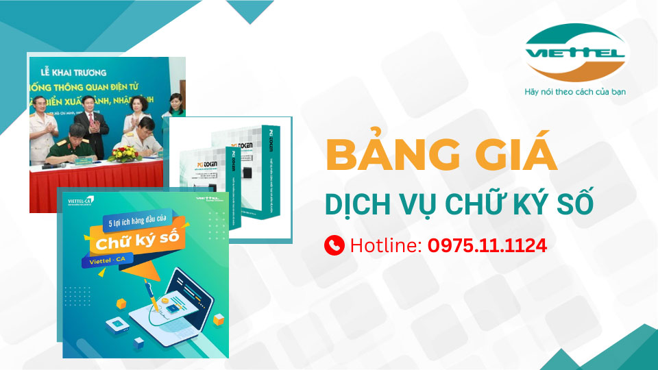Bảng giá dịch vụ chữ ký số Viettel CA Hà Nội