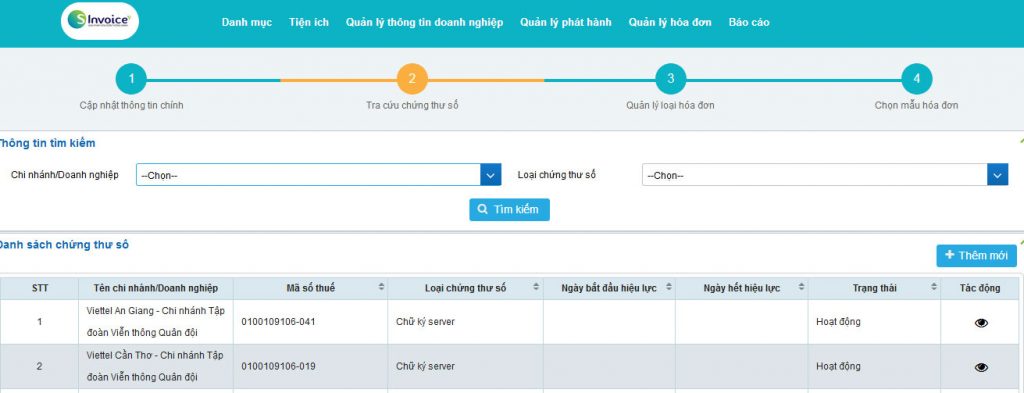 Hướng dẫn cập nhật chứng thư số trên hóa đơn điện tử Viettel