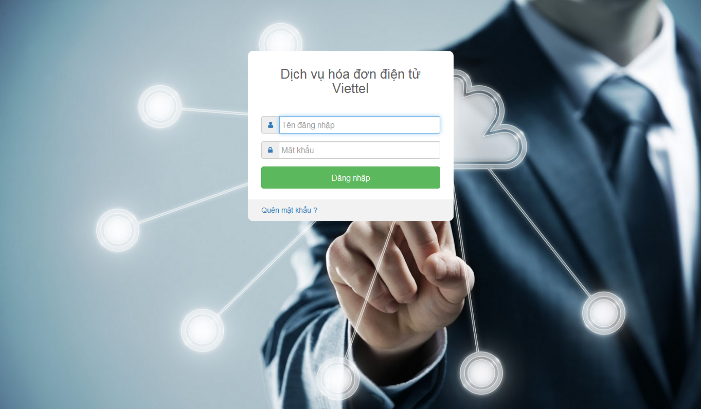 Màn hình sau khi đăng xuất khỏi hệ thống